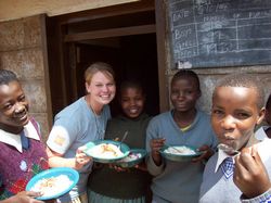 Volunteer Teaching Kenya - A volunteer at Kawangware School