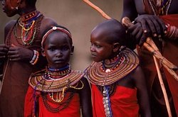 Maasai Girls in a Masai Village 