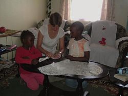 Volunteer teaching Africa