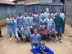 Volunteer Teaching Kenya - Tara (university of Utah) at Kawangware School